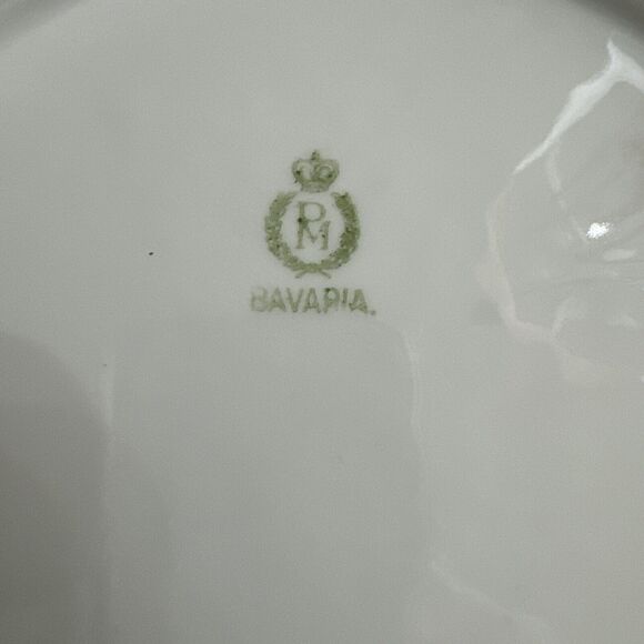 PM Bavarian Figural with Roses and Gold Trim Plate Vintage Preowned 8.5” EUC - Picture 3 of 4